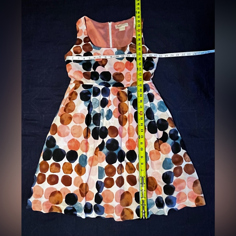 Michael Kors navy and coral Polka Dot Dress size 6 - Picture 8 of 11